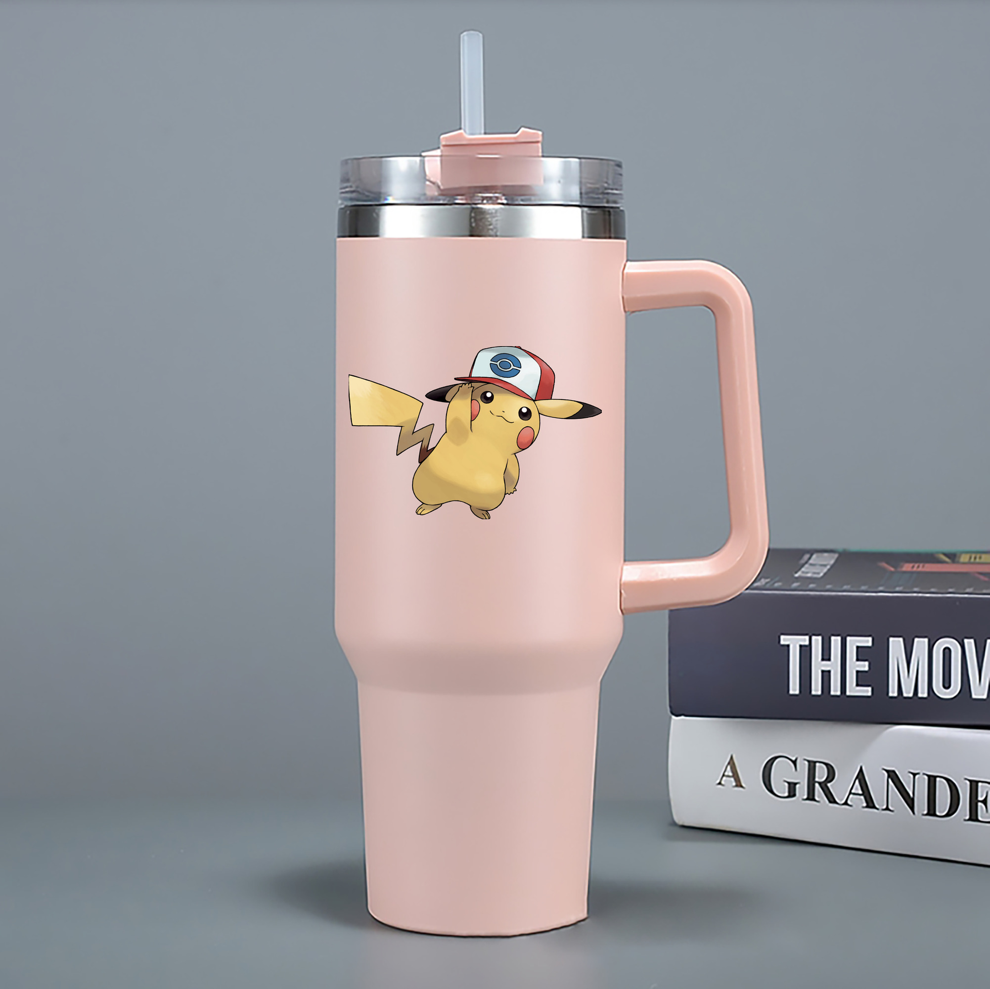 （画像用） ポケットモンスター Pokémon 1200mL車用タンブラー - クリスタルステッカー（プラスチックストロー付き）